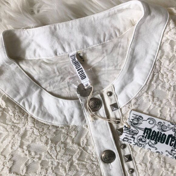 Monoreno NWT Ivory Lace Jacket Cardigan M - Picture 3 of 5